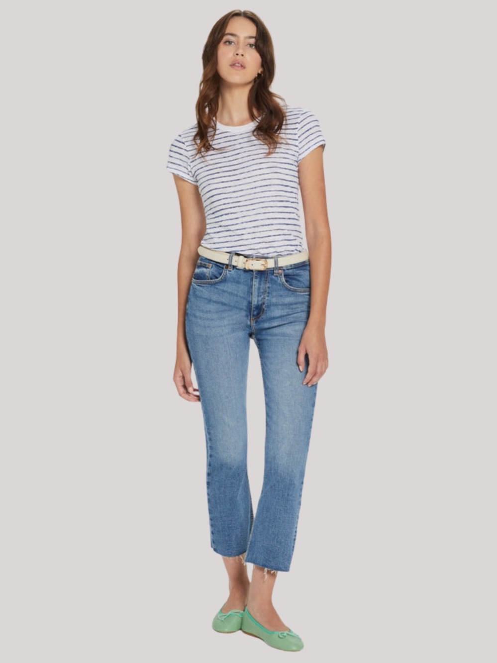 NWT GOLDIE - WATERCOLOR STRIPE RINGER TEE S